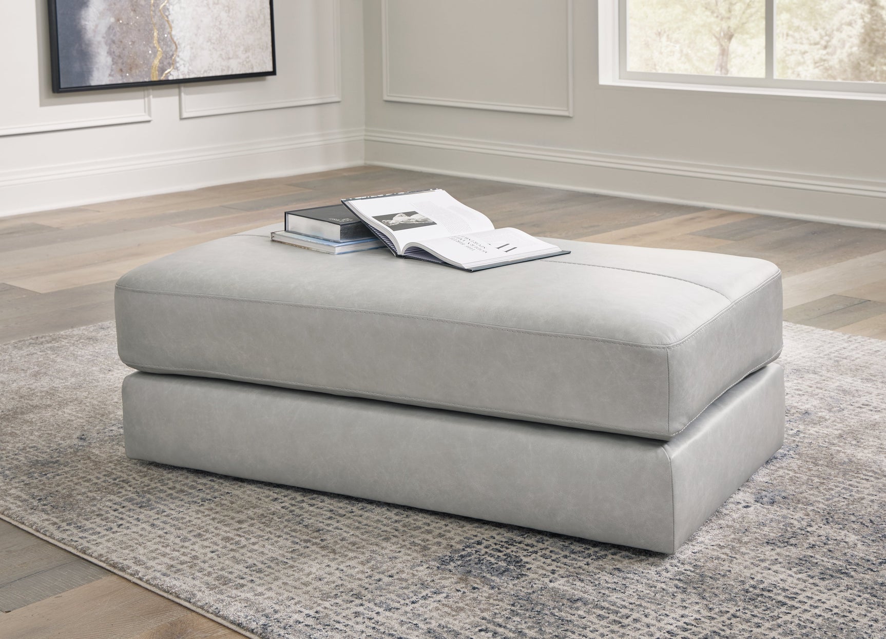 Amiata Glacier 2-Piece Sectional with Chaise and Ottoman (Online Special Price) - Ornate Home