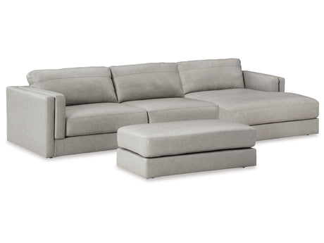 Amiata Glacier 2-Piece Sectional with Chaise and Ottoman - Ornate Home