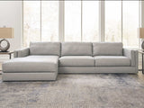 Amiata Glacier Leather 2pc LAF Chaise Sectional (Online Special Price) - Ornate Home