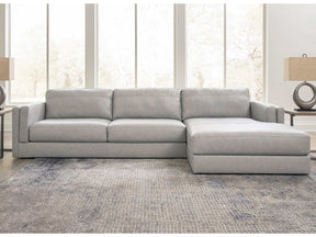 Amiata Glacier Leather 2pc RAF Chaise Sectional (Online Special Price) - Ornate Home