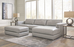 Amiata Glacier Leather 2pc RAF Chaise Sectional - Ornate Home
