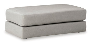 Amiata Glacier Leather Oversized Accent Ottoman (Online Special Price) - Ornate Home
