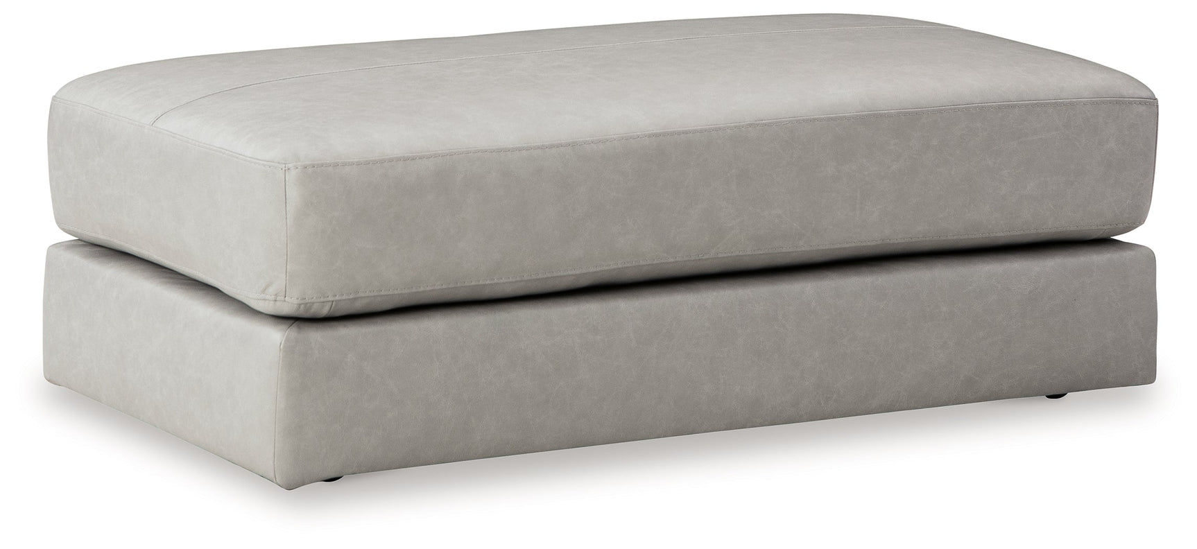 Amiata Glacier Leather Oversized Accent Ottoman (Online Special Price) - Ornate Home