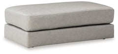 Amiata Glacier Leather Oversized Accent Ottoman - Ornate Home