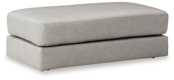 Amiata Glacier Leather Oversized Accent Ottoman - Ornate Home
