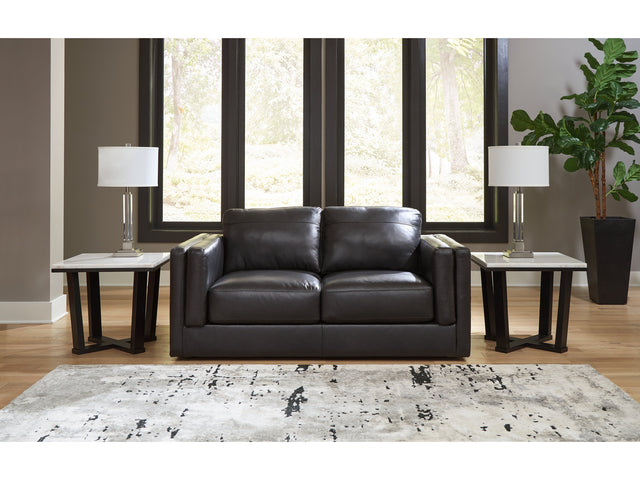 Amiata Onyx Leather Loveseat - Ornate Home