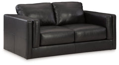 Amiata Onyx Leather Loveseat - Ornate Home