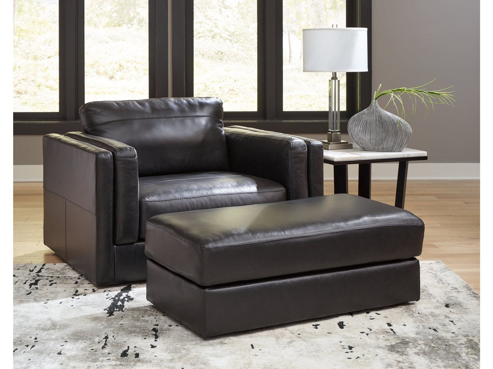 Amiata Onyx Oversized Chair and Ottoman (Online Special Price) - Ornate Home