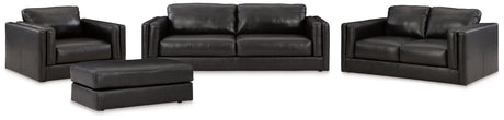 Amiata Onyx Sofa, Loveseat, Oversized Chair and Ottoman - Ornate Home