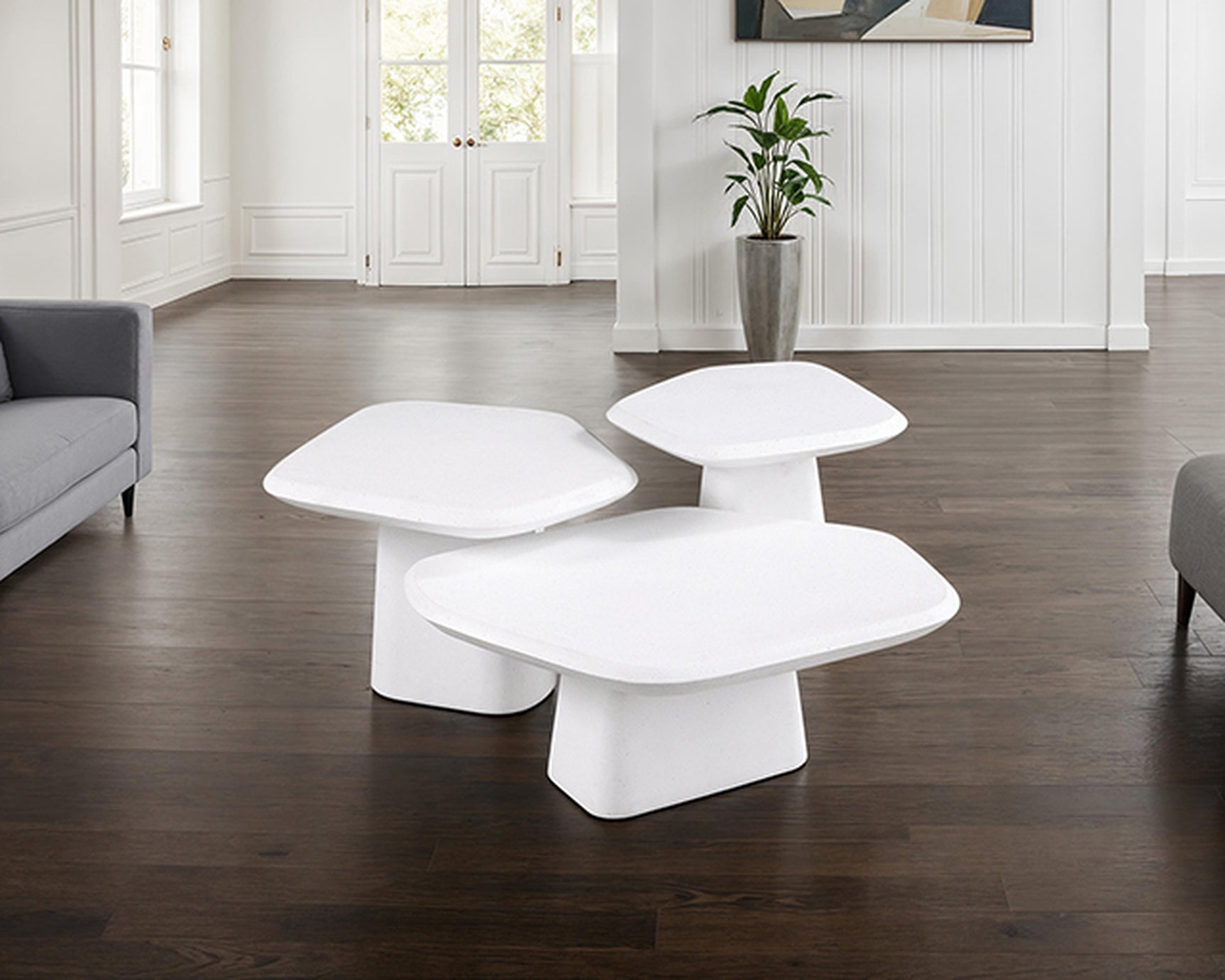 Amico White End Table