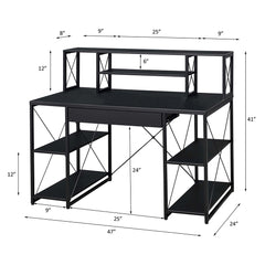 Amiel Black Desk - Ornate Home