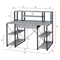 Amiel Faux Concrete & Black Desk - Ornate Home