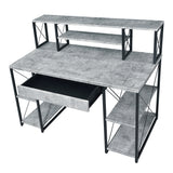 Amiel Faux Concrete & Black Desk - Ornate Home