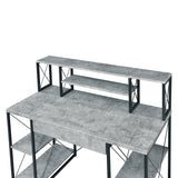 Amiel Faux Concrete & Black Desk - Ornate Home