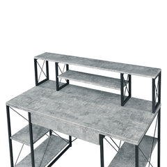 Amiel Faux Concrete & Black Desk - Ornate Home