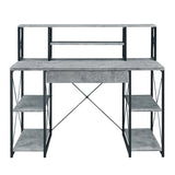 Amiel Faux Concrete & Black Desk - Ornate Home