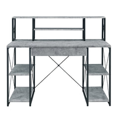 Amiel Faux Concrete & Black Desk - Ornate Home