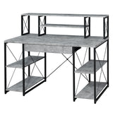 Amiel Faux Concrete & Black Desk - Ornate Home