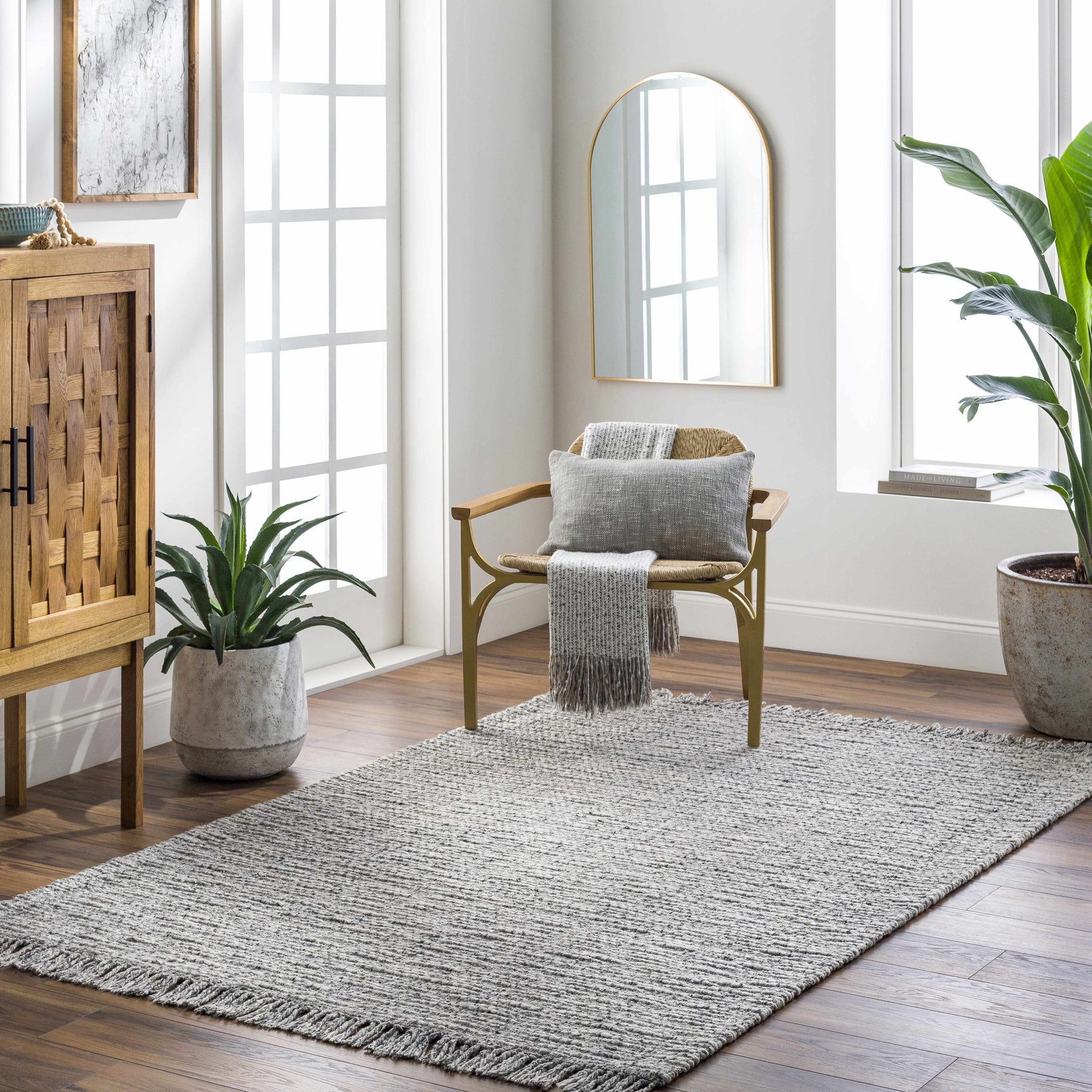 Amiel Gray Hand Woven Area Rug - Clearance - Ornate Home