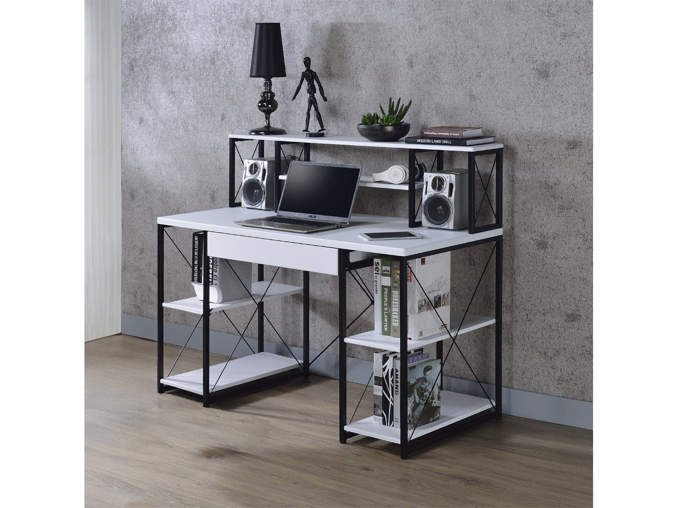 Amiel White & Black Desk - Ornate Home
