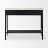 Amika White/Black Marble Top Metal Base Console Table