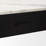 Amika White/Black Marble Top Metal Base Console Table