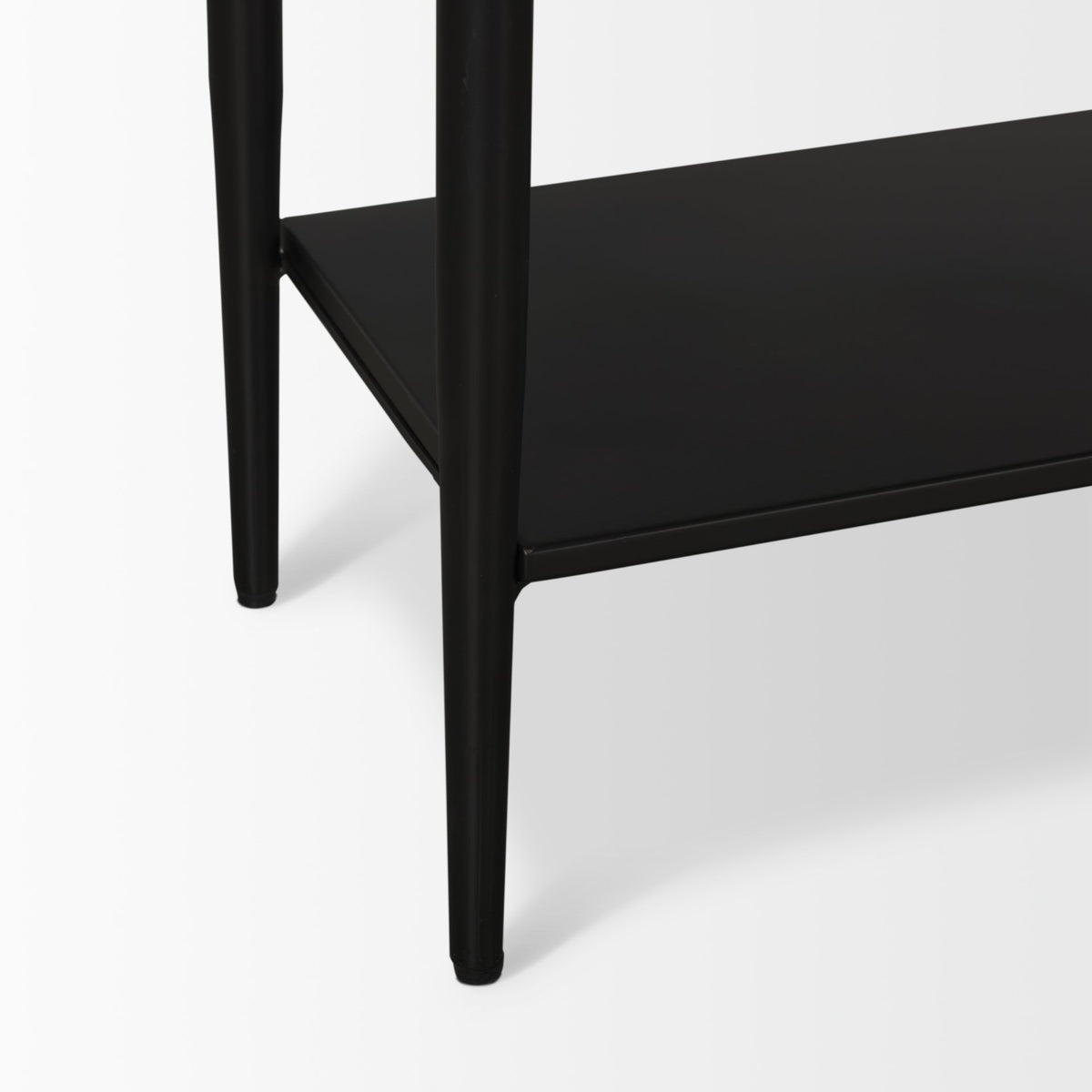 Amika White/Black Marble Top Metal Base Console Table