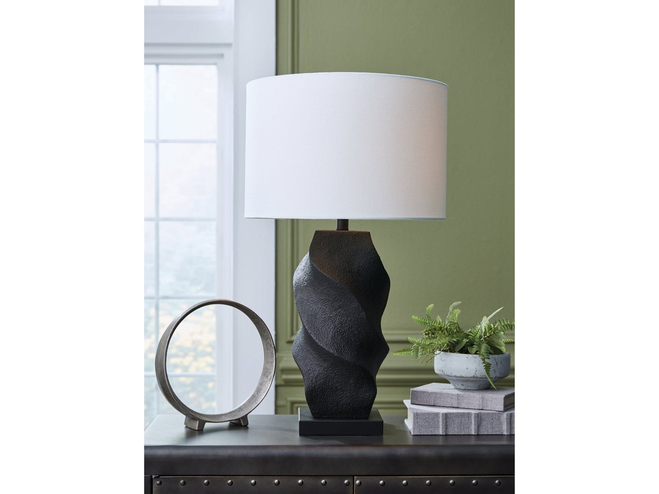 Amillion Black Poly Table Lamp (Online Special Price) - Ornate Home