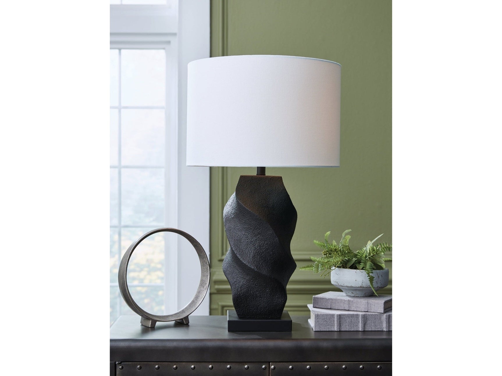 Amillion Black Poly Table Lamp (Online Special Price) - Ornate Home