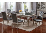Amina Champagne Dining Room Set / 7pc (Glass Insets) - Ornate Home