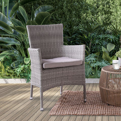 Aminta Gray 3 Pc. Patio Dining Set - Ornate Home