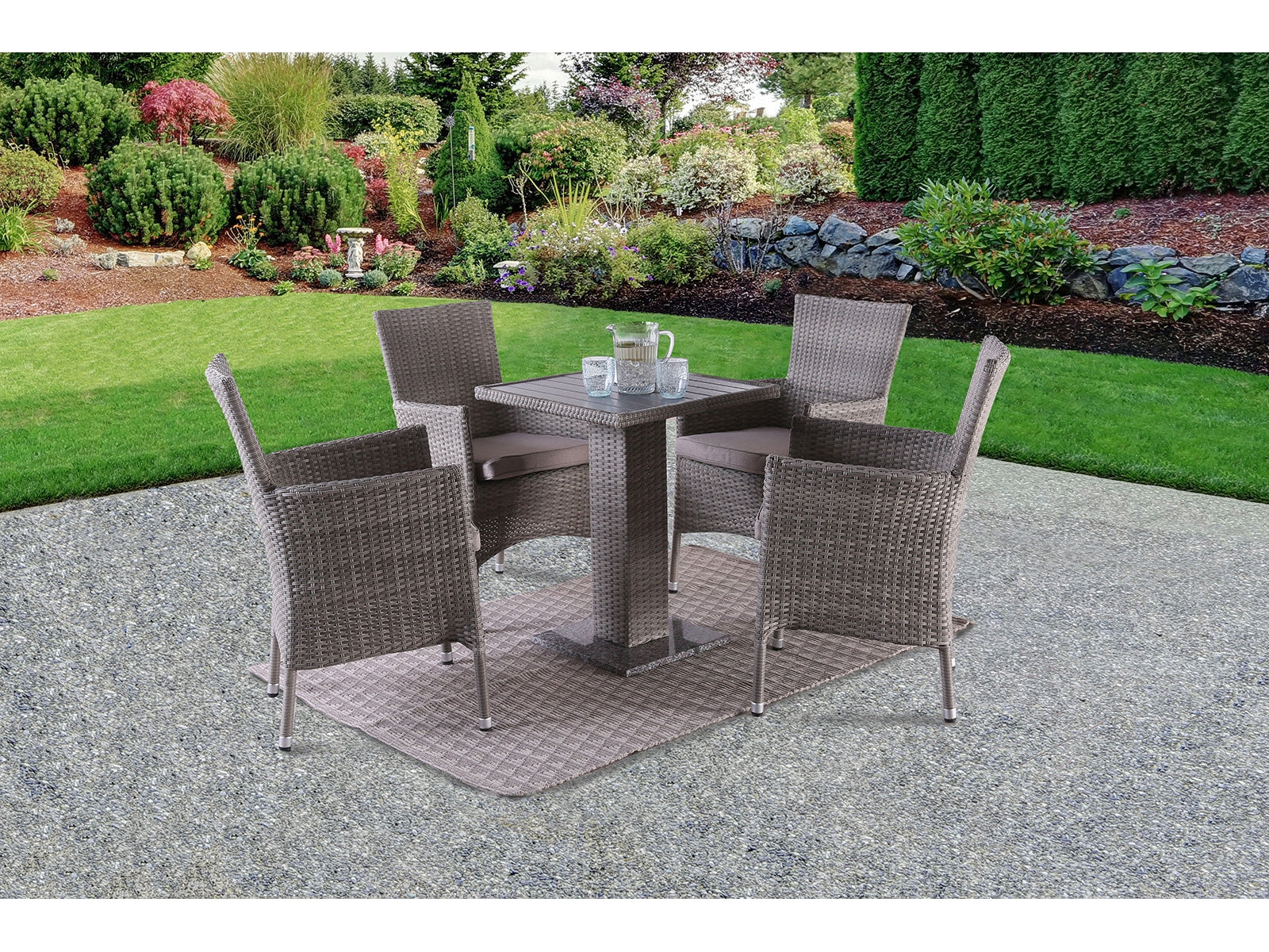 Aminta Gray 5 Pc. Patio Dining Set - Ornate Home
