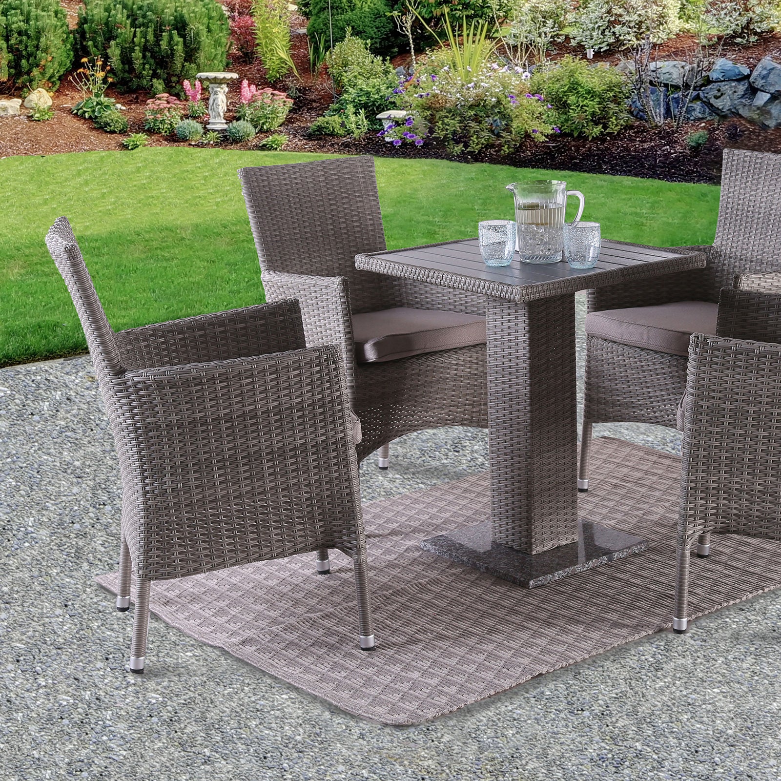 Aminta Gray 5 Pc. Patio Dining Set - Ornate Home