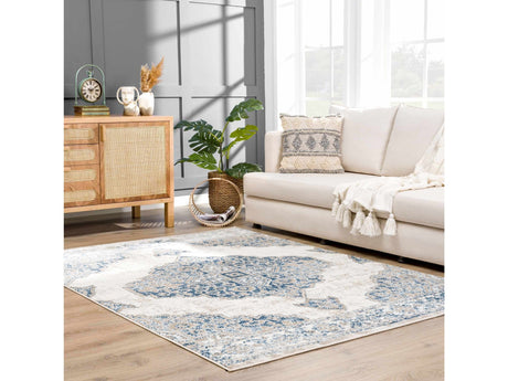 Amir Blue Medallion Area Rug - Ornate Home