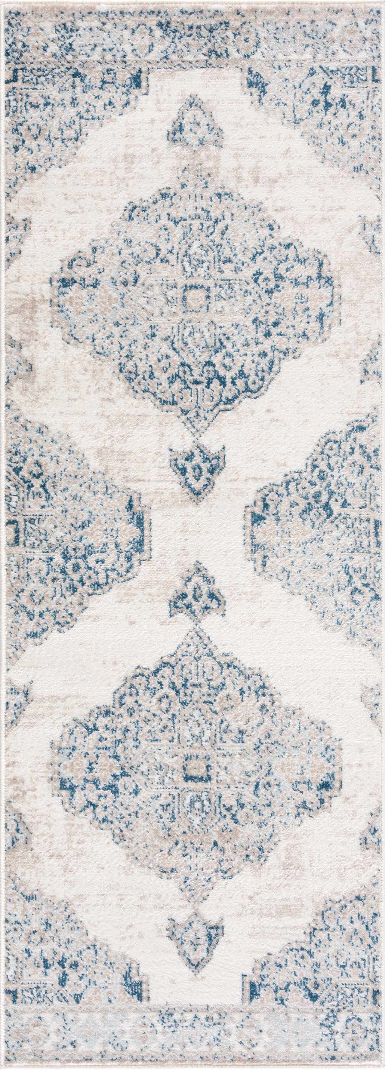 Amir Blue Medallion Area Rug - Ornate Home