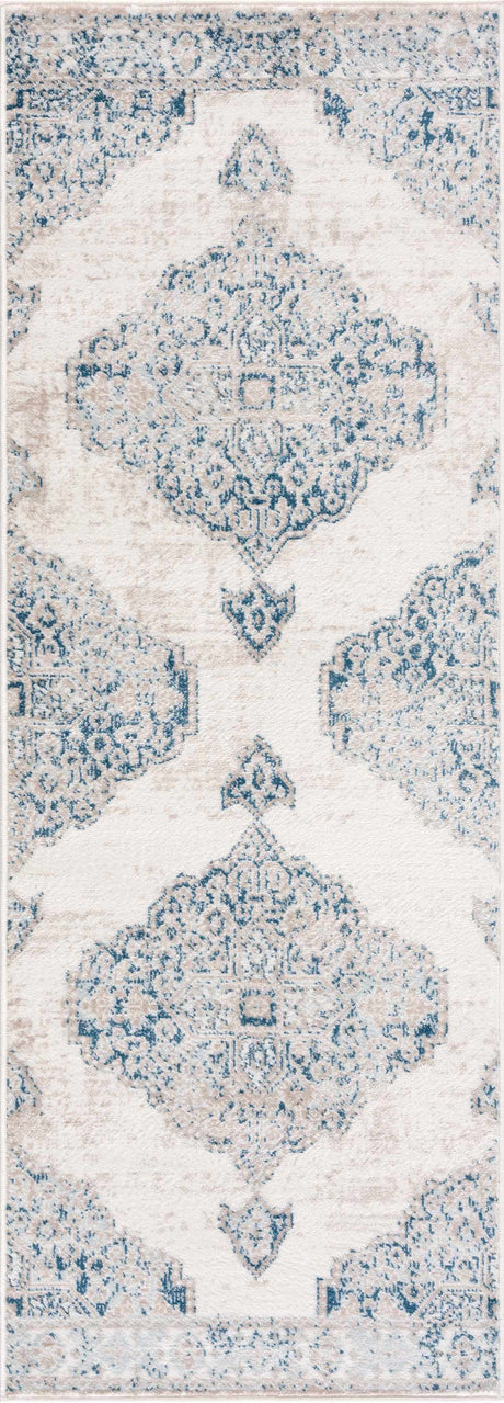 Amir Blue Medallion Area Rug - Ornate Home