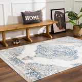 Amir Blue Medallion Area Rug - Ornate Home