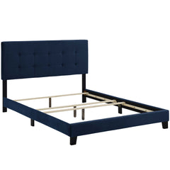Amira Midnight Blue Performance Velvet Full Bed - Ornate Home