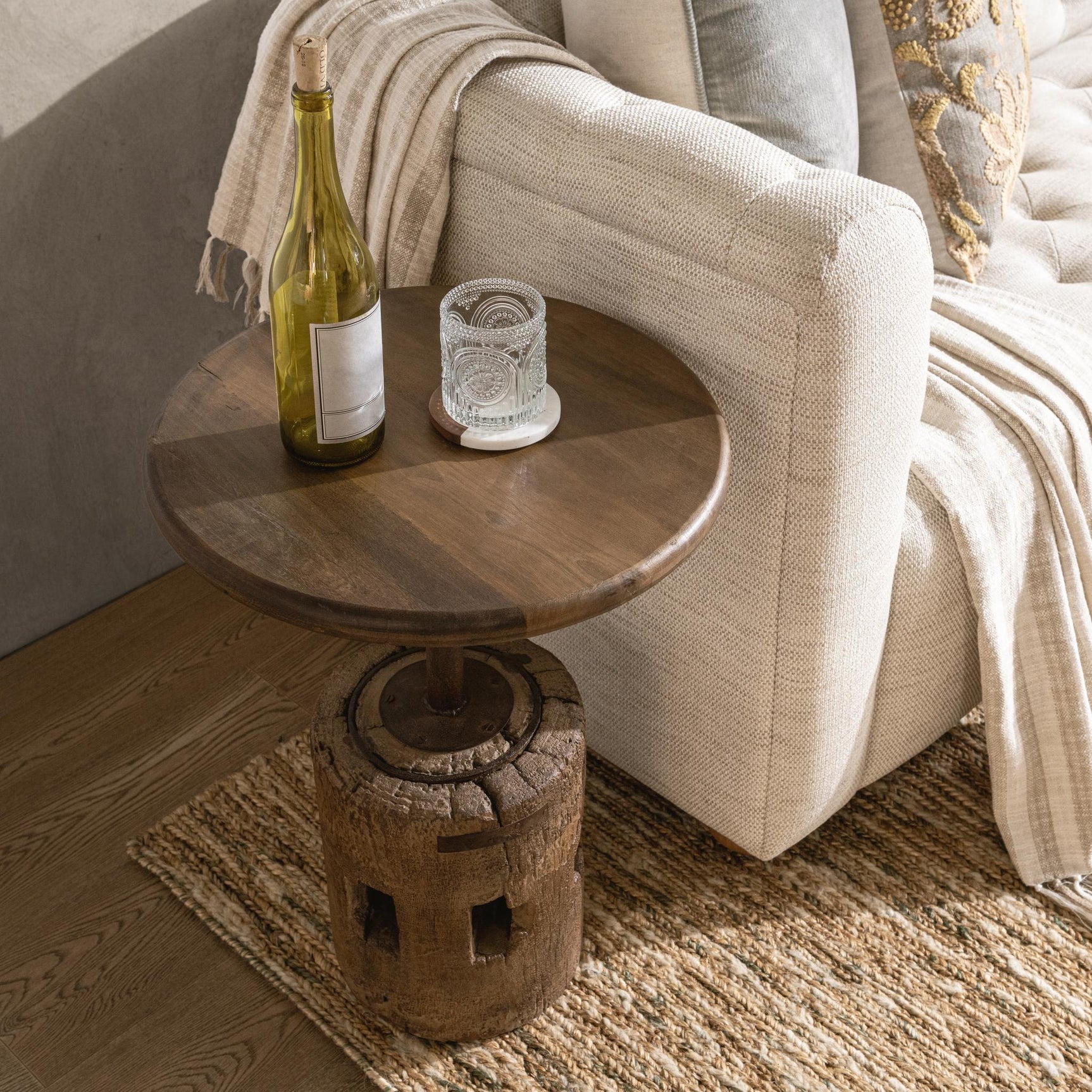 Amira Natural Accent Table Large - Ornate Home