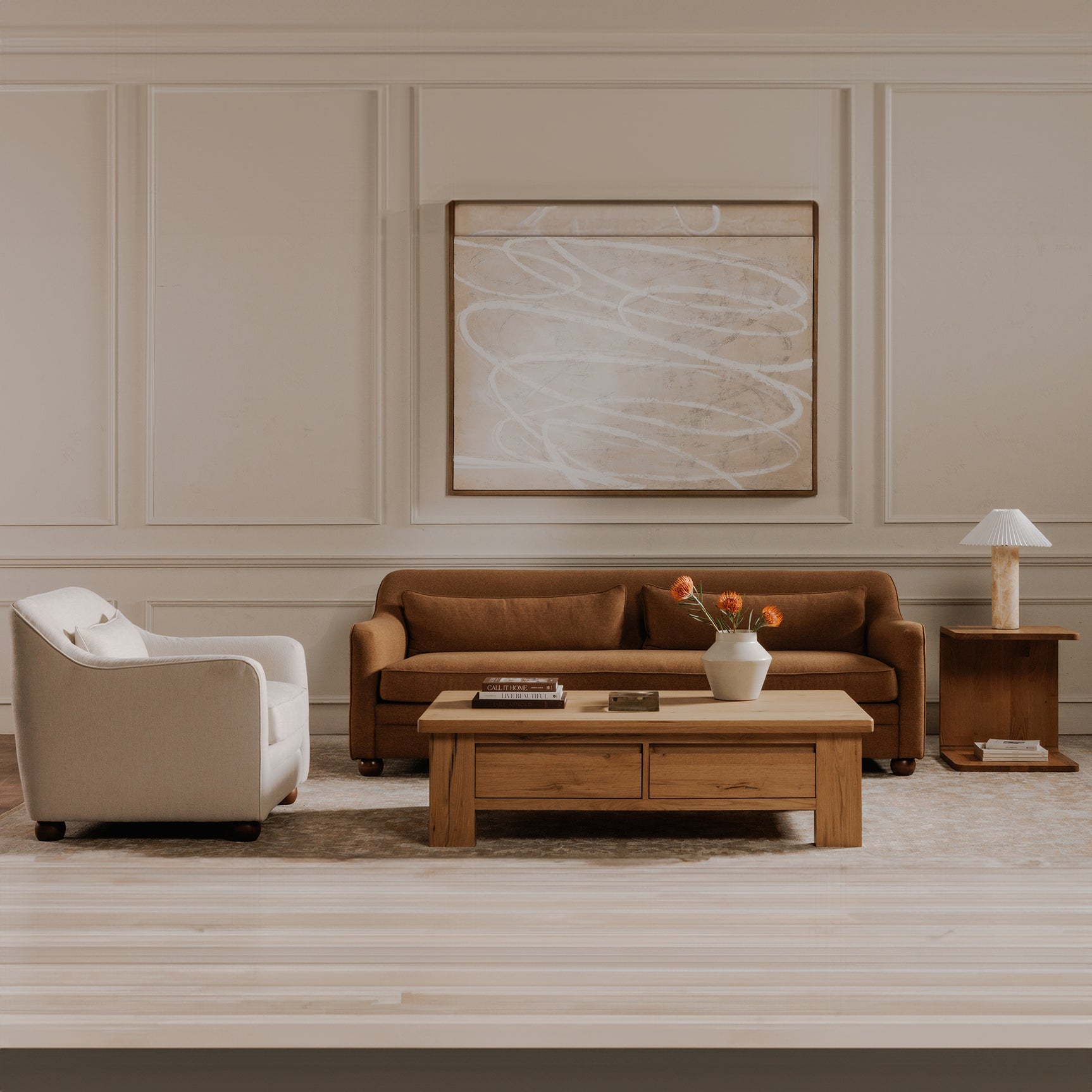 Amira Oat Accent Chair - Ornate Home