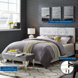 Amira White Upholstered Fabric Full Bed - Ornate Home