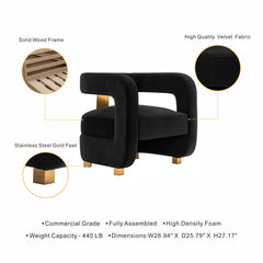 Amirah Accent Chair in Black - Ornate Home