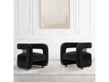 Amirah Accent Chair in Black (set of 2) - Ornate Home