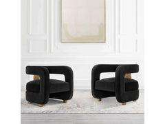 Amirah Accent Chair in Black (set of 2) - Ornate Home