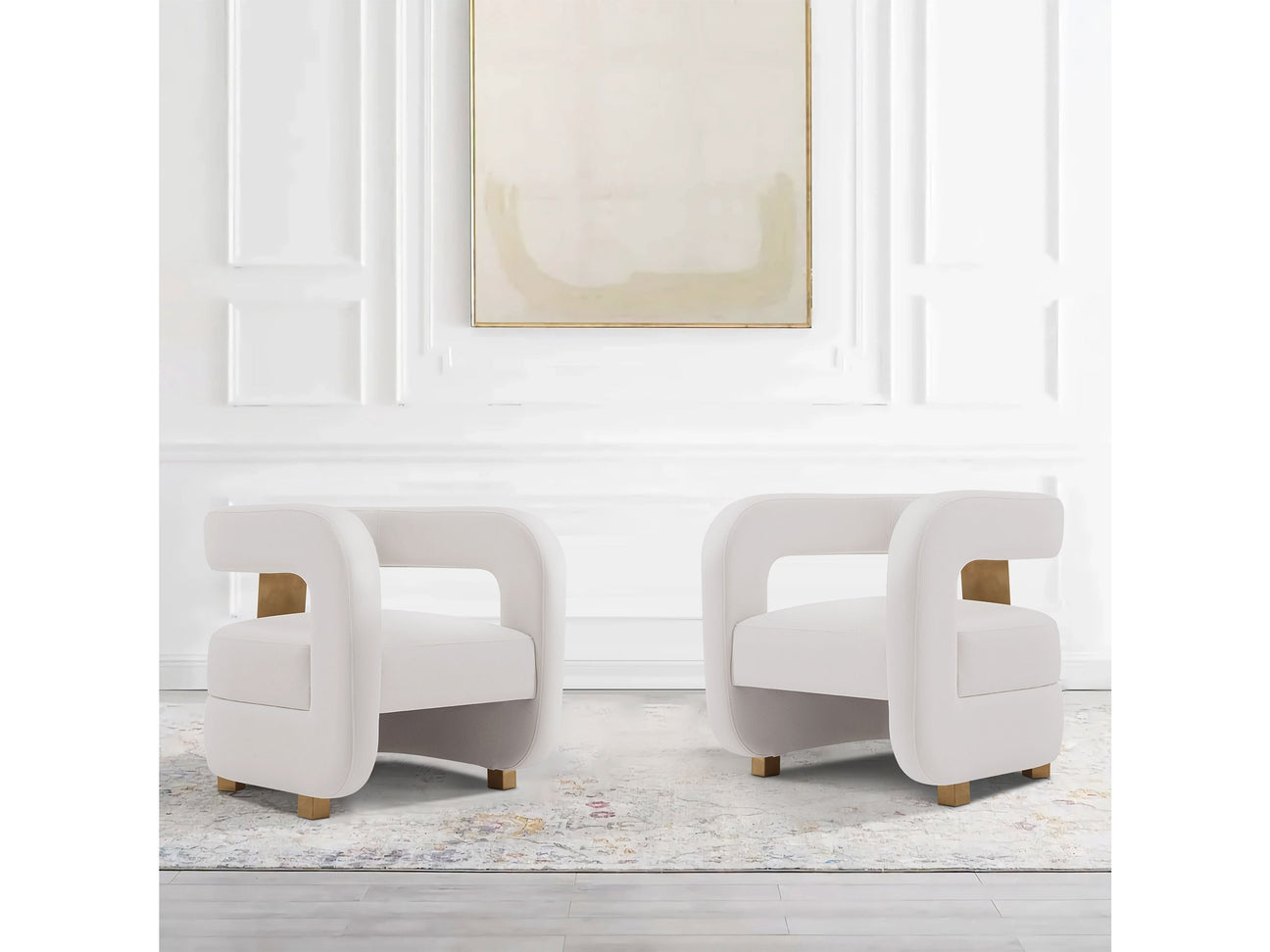 Amirah Accent Chair in White (set of 2) - Ornate Home