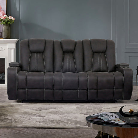 Amirah Dark Gray Sofa & Glider Loveseat - Ornate Home