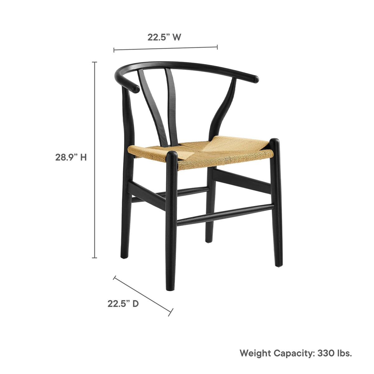 Amish Black 29" Wood Dining Chair - 23x23" - Ornate Home
