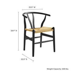 Amish Black 29" Wood Dining Chair - 23x23" - Ornate Home
