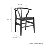 Amish Black 29" Wood Dining Chair - 23x23x28.5" - Ornate Home