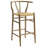 Amish Weathered Gray Teak Wood Bar Stool - Ornate Home